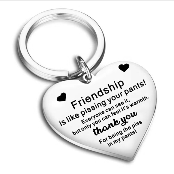 New Silver Stainless Steel Funny Friendship Key Chain Gift Jewelry. - Picture 2 of 4